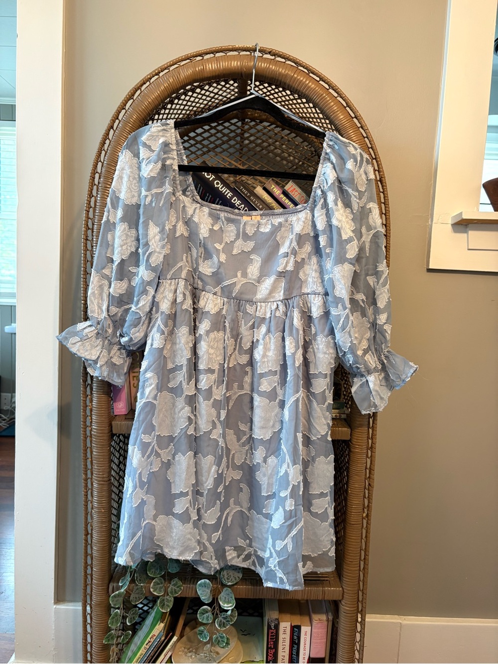 Blue floral babydoll dress